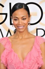 ZOE SALDANA at 74th Annual Golden Globe Awards in Beverly Hills 01/08/2017