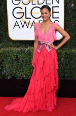 ZOE SALDANA at 74th Annual Golden Globe Awards in Beverly Hills 01/08/2017