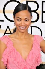 ZOE SALDANA at 74th Annual Golden Globe Awards in Beverly Hills 01/08/2017