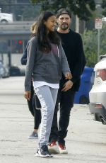 ZOE SALDANA Out and About in Glendale 01/18/2017