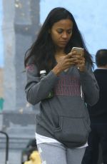ZOE SALDANA Out and About in Glendale 01/18/2017