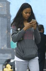 ZOE SALDANA Out and About in Glendale 01/18/2017