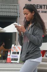ZOE SALDANA Out and About in Glendale 01/18/2017
