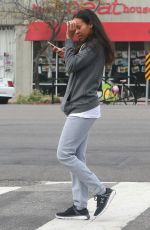 ZOE SALDANA Out and About in Glendale 01/18/2017