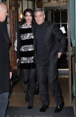 AMAL and George CLOONEY Leaves Laperouse Restaurant in Paris 02/25/2017