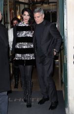 AMAL and George CLOONEY Leaves Laperouse Restaurant in Paris 02/25/2017
