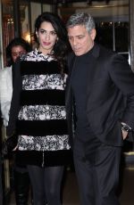 AMAL and George CLOONEY Leaves Laperouse Restaurant in Paris 02/25/2017