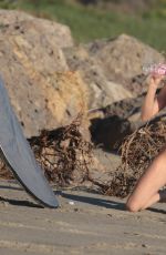 AMANDA GEORES in Bikini on the Set of a Photoshoot for 138 Water in Malibu 02/24/2017