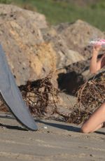 AMANDA GEORES in Bikini on the Set of a Photoshoot for 138 Water in Malibu 02/24/2017