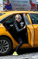 ASHLEY BENSON Getting Out of a Taxi in New York 02/01/2017