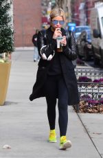 ASHLEY BENSON Leaves a Starbucks in New York 02/01/2017