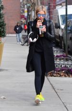 ASHLEY BENSON Leaves a Starbucks in New York 02/01/2017