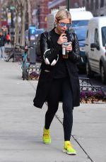 ASHLEY BENSON Leaves a Starbucks in New York 02/01/2017
