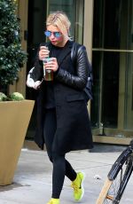ASHLEY BENSON Leaves a Starbucks in New York 02/01/2017