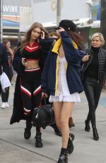 BELLA and GIGI HADID in Hilfiger Outfits Out in Los Angeles 02/08/2017