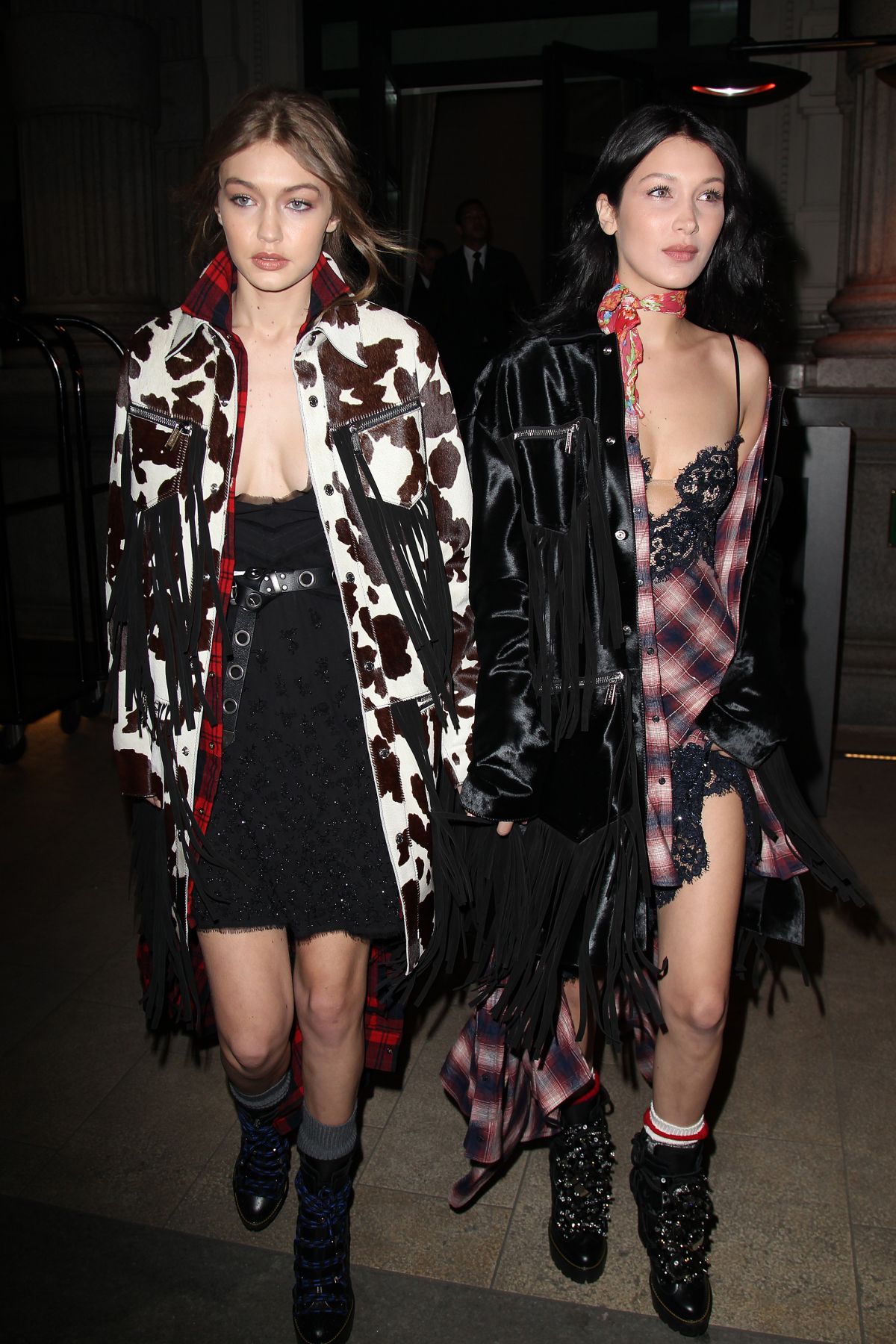 BELLA and GIGI HADID Leaves Their Hotel in Milan 02/22/2017 BELLA and GIGI HADID Leaves Their Hotel in Milan 02/22/2017
