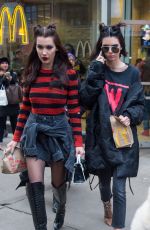 BELLA HADID and KENDALL JENNER at a McDonalds in New York 02/15/2017