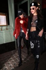 BELLA HADID and KENDALL JENNER at Sexy Fish Restaurant in London 02/18/2017