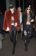 BELLA HADID and KENDALL JENNER at Sexy Fish Restaurant in London 02/18/2017