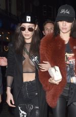 BELLA HADID and KENDALL JENNER at Sexy Fish Restaurant in London 02/18/2017