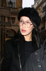 BELLA HADID Arrives at Lanvin Offices in Paris 02/27/2017