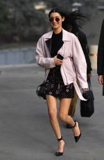 BELLA HADID Arrives at Versace Fashion Show in Milan 02/24/2017