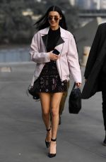 BELLA HADID Arrives at Versace Fashion Show in Milan 02/24/2017