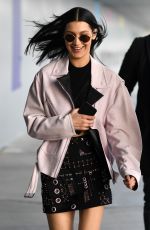 BELLA HADID Arrives at Versace Fashion Show in Milan 02/24/2017