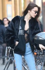BELLA HADID Leaes Ralph Lauren Offices in New York 02/14/2017
