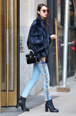 BELLA HADID Leaes Ralph Lauren Offices in New York 02/14/2017