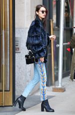 BELLA HADID Leaes Ralph Lauren Offices in New York 02/14/2017