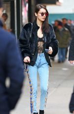 BELLA HADID Leaes Ralph Lauren Offices in New York 02/14/2017