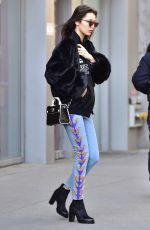 BELLA HADID Leaes Ralph Lauren Offices in New York 02/14/2017