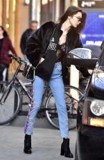 BELLA HADID Leaes Ralph Lauren Offices in New York 02/14/2017