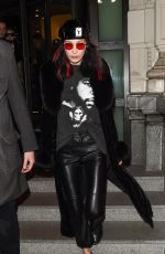 BELLA HADID Leaves Her Hotel in Milan 02/25/2017