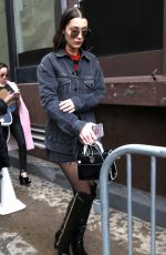 BELLA HADID Leaves Michael Kors Fashion Show in New York 02/15/2017