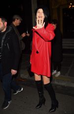 BELLA HADID Night Out in Paris 02/27/2017