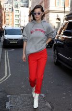 BELLA HADID Out and About in London 02/20/2017