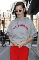 BELLA HADID Out and About in London 02/20/2017