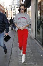 BELLA HADID Out and About in London 02/20/2017