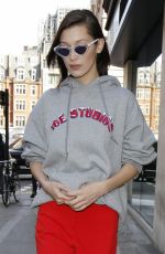 BELLA HADID Out and About in London 02/20/2017