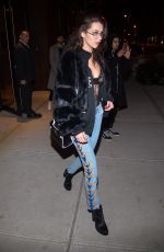 BELLA HADID Out for Dinner in New York 02/14/2017