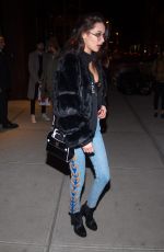 BELLA HADID Out for Dinner in New York 02/14/2017