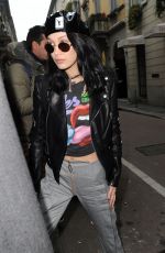 BELLA HADID Out in Milan 02/23/2017