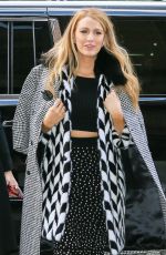 BLAKE LIVELY Arrives at Her Hotel in New York 02/15/2017