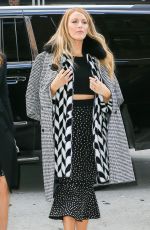 BLAKE LIVELY Arrives at Her Hotel in New York 02/15/2017