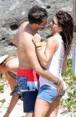BROOKE BURKE in Bikini at a Beach in St. Barts 02/15/2017