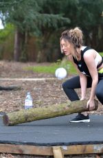 CHARLOTTE CROSBY Working Out at a Park in Sunderland 02/24/2017