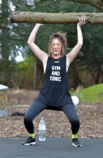 CHARLOTTE CROSBY Working Out at a Park in Sunderland 02/24/2017