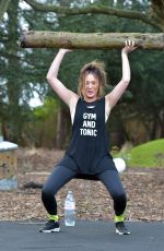 CHARLOTTE CROSBY Working Out at a Park in Sunderland 02/24/2017